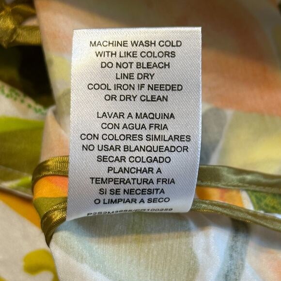 JOSEPH A Colorful Button Up Jacket Sz 10 Short Trench Coat Green Orange Tropical - Picture 9 of 9